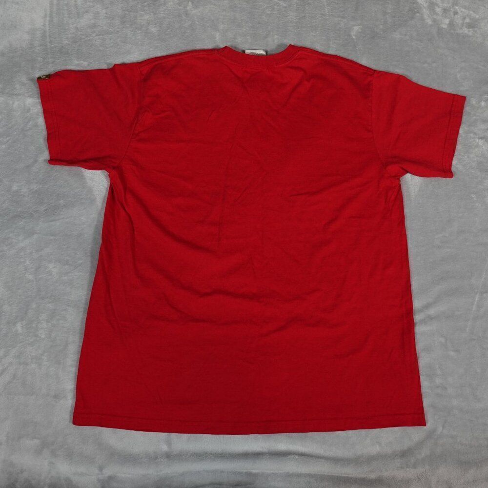 Vintage Nike Basketball Felt Logo T Shirt Mens XL (Fits L) Y2K Red Has Flaws! - Picture 6 of 8